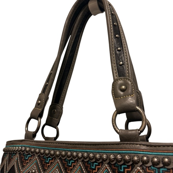 Montana West Tote Bag with Ethnic Detailing NWT Montana West embellished cross - Picture 7 of 16
